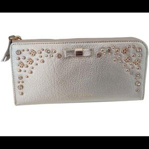 Anteprima Gold Long Wallet Ribbon Beads Studs L-shaped Fastener